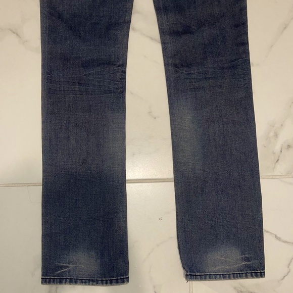 Forever 21 Jeans 26 Slim Low Rise Stonewash Skinny Denim Frayed Pockets Whiskers - Picture 13 of 15